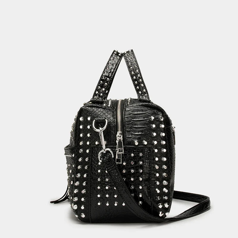 Women's bag luxury designer purses and handbags Shoulder bags vintage Rivet tote bag for women Large capacity travel bag purse