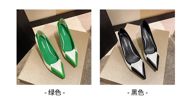 Verão Novas Sandálias Femininas de Bico Fino com Salto Agulha Sapatos Femininos de Salto Alto para Banquetes e Festas Sapatos de Casamento da Moda Scarpins 6,5-9cm