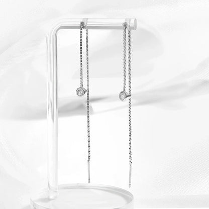 GRA 3mm Bubble Tassel Moissanite Drop Earrings for Women Sparkling 925 Solid Silver Womans Fine Jewelry Lab Diamond Chain