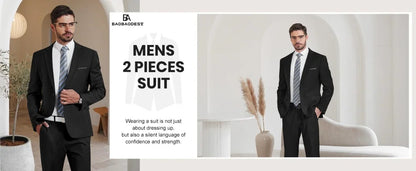 Men's black tailcoat two-piece set | Groom's wedding formal suit (jacket+trousers) Evening gown Business casual sports version