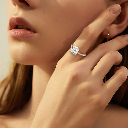 1CT 2CT 3CT 3.5CT 5CT Cushion Cut Moissanite Rings for Women Pass Diamond Test 925 Sterling Silver Wedding Band Wholesale
