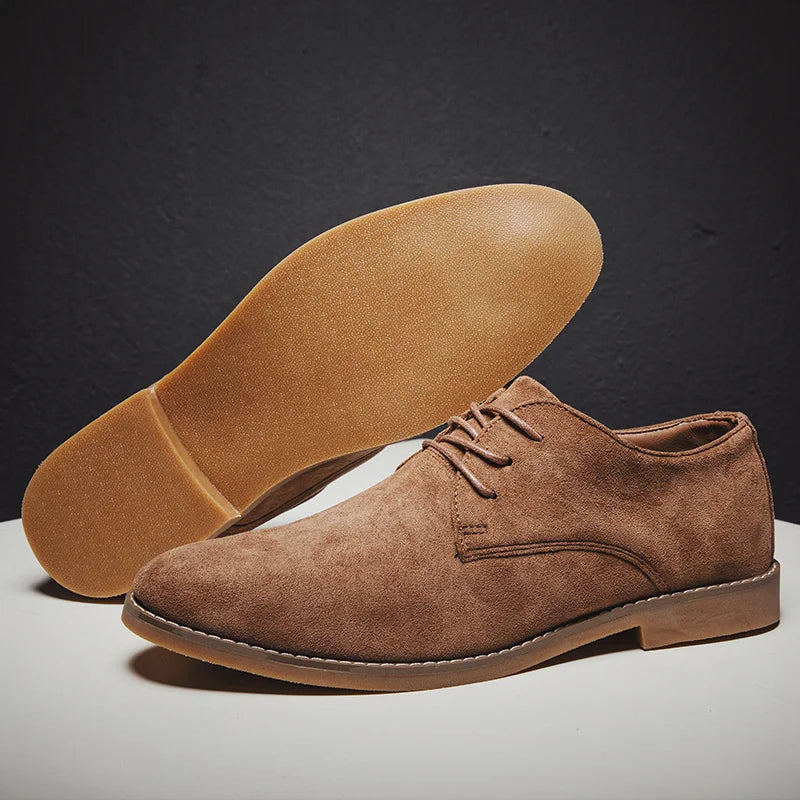 Sapatos Masculinos Derby de Luxo, Sapatos de Couro de Camurça de Alta Qualidade para Homens, Sapatos Casuais de Negócios, Sapatos de Amarrar Masculinos para Festas e Casamentos, Tamanho Grande