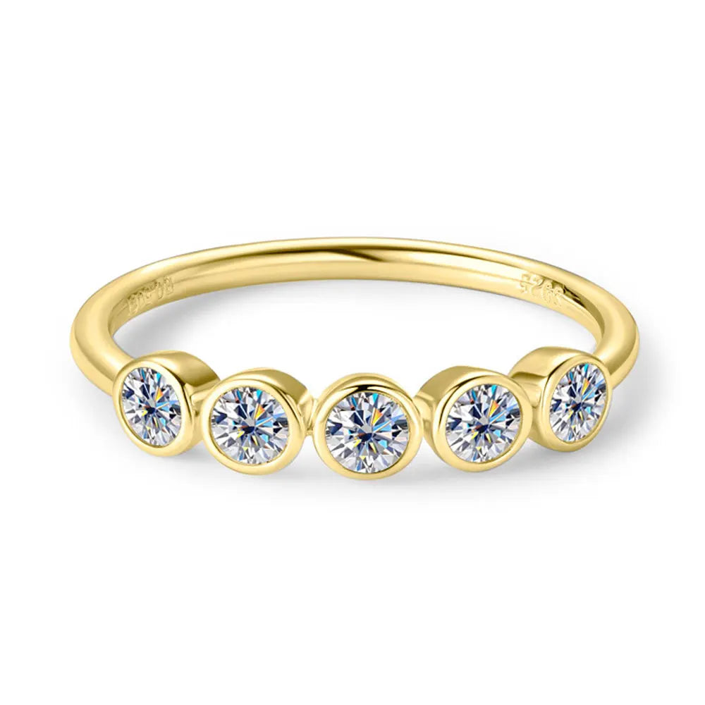 D VVS All Moissanite Rings for Women Bubbles Classic Engagement Wedding Band with Certificates 925 Sterling Silver Ring