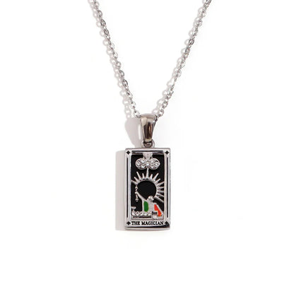 Original New Tarot Queen Lover Magician Moon Necklace Tarnish Free Stainless Steel Jewelry 18K Gold Plated Decoration