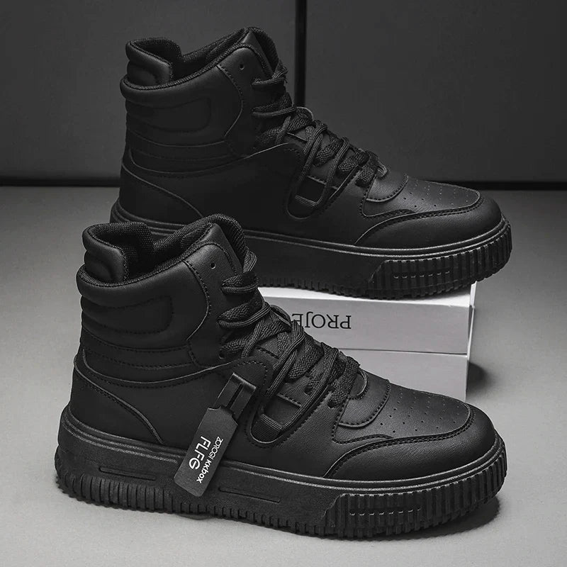 Novos Tênis Masculinos da Moda Confortáveis Macios Antiderrapantes Sola Resistente ao Desgaste Sapatos Casuais Masculinos Botas de Tornozelo Skate de Inverno Preppy