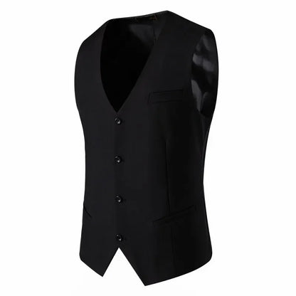 Suit Men's (Blazer+ Vest + Trousers) Fashionable Business Solid-color Wedding British-style Workwear, Casual Performance Suit