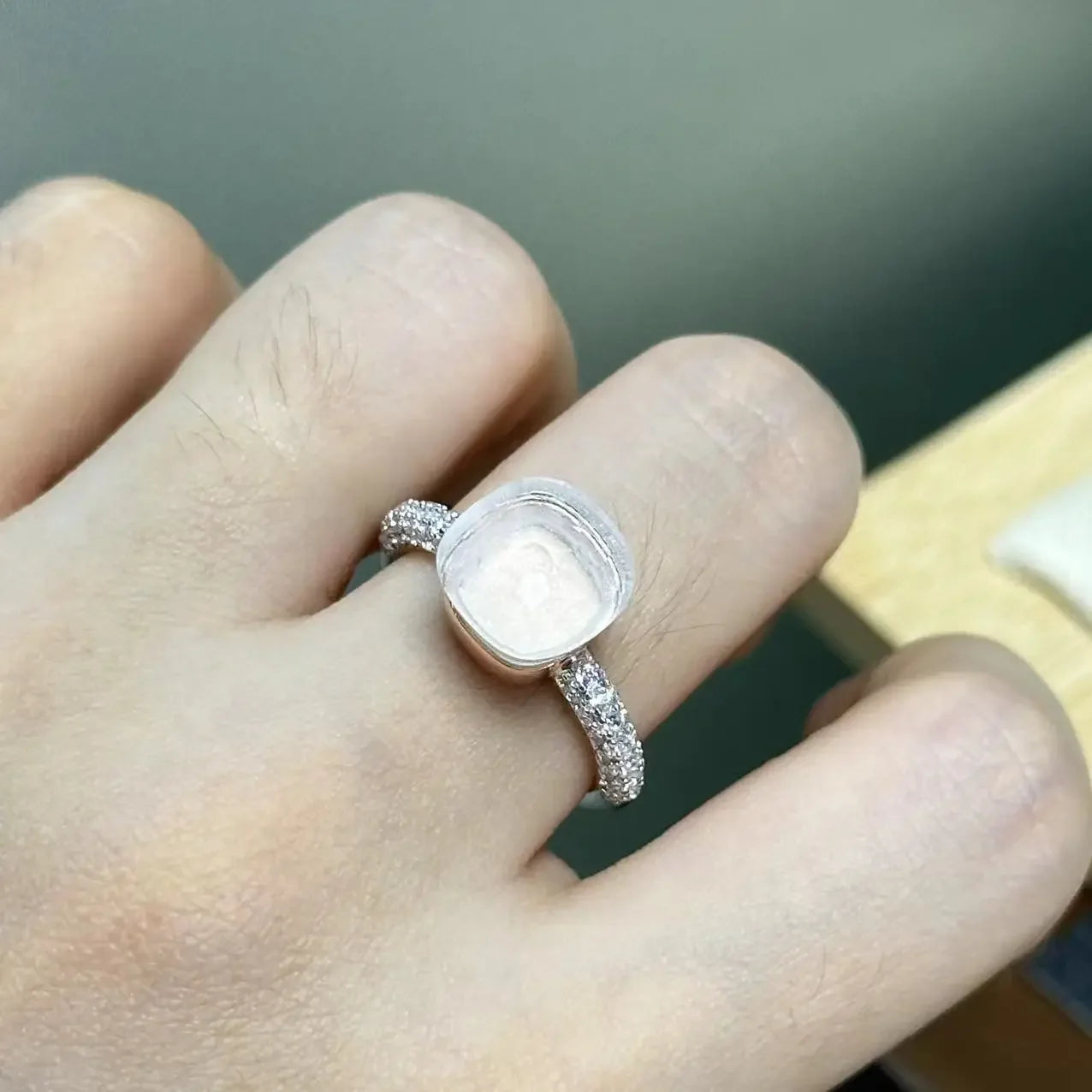 10.6mm S925 Ring Silver Rose Gold Metal 32 Colors Candy Style Zircon Crystal Ring for Women Fine Jewelry Party Gift Trendy Ring
