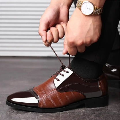 Men's Dress Shoes Formal Suit Tuxedo Lace-Up Oxford Shoe For Business Breathable Casual Shoe For Men