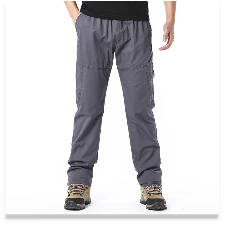 High Quality Men's Cotton Cargo Pants Casual Multiple Pocket Tacitcal Pants Spring Autumn Outdoor Camping Hiking Work Pants
