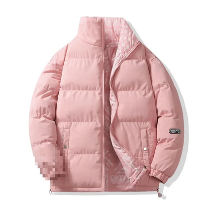 Unisex double-sided cotton padded jacket, thickened warm bread style coat, autumn winter, loose fit, M–XXL