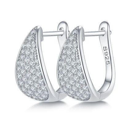 Full D Color Moissanite Earrings 925 Sterling Silver for Women Lab Diamond Plated White Gold Earrings Wedding Jewelry