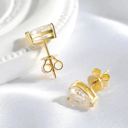 1CT 2CT 4CT Pear Cut Moissanite Stud Earrings for Women Sparkling Solitaire Jewelry 925 Sterling Silver Valentine Gift