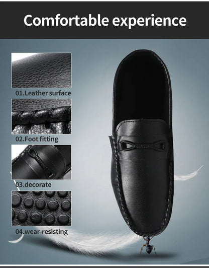 Mocassins Minimalistas Masculinos Sapatos Casuais de Couro Confortáveis Para Homens Sapatos de Condução Antiderrapantes Sapatos de Escritório Slip-on Tamanho Grande 46
