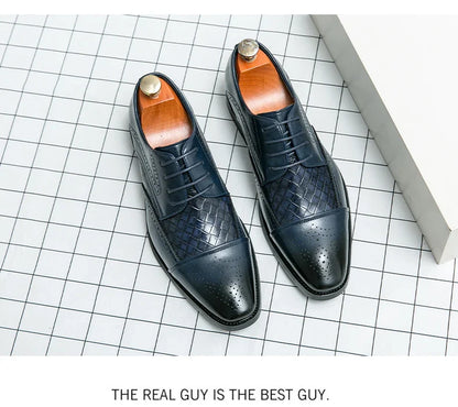 Fashion Brogue Shoes Dress Wedding Social Office Leather Shoes For Men Classic Casual Business Party Formal Leather Shoes Man