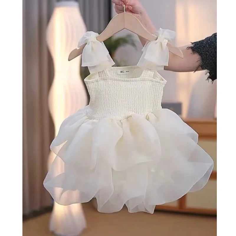 2026 New Sleeveless Summer Dress for Girls Puffy Tutu Dress Elegant Party Dresses Birthday Gift Gown Baby Girl Princess Dress