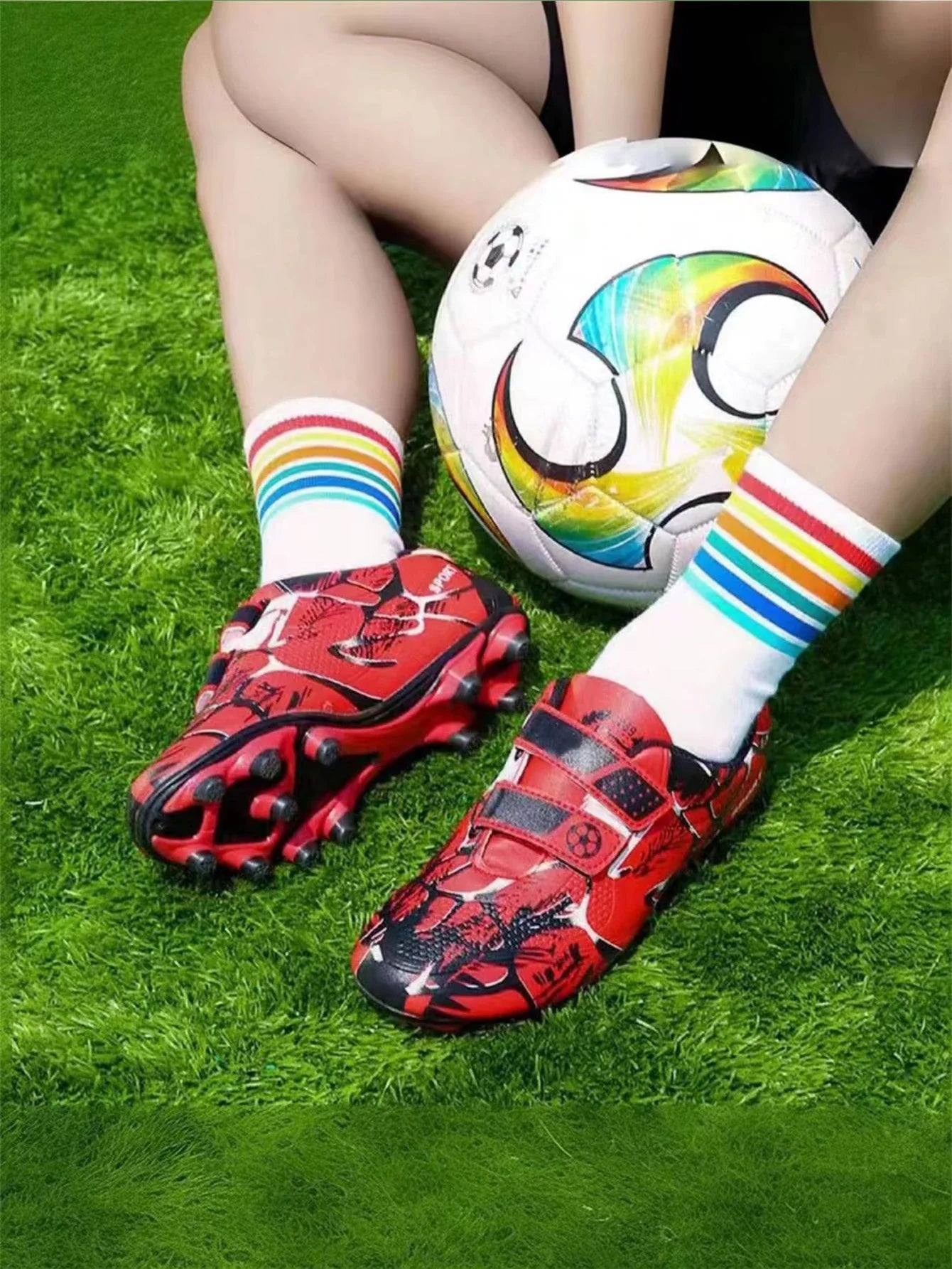 Boys' soccer shoes, low cut soccer shoes, grass anti slip training sports shoes, outdoor shoes