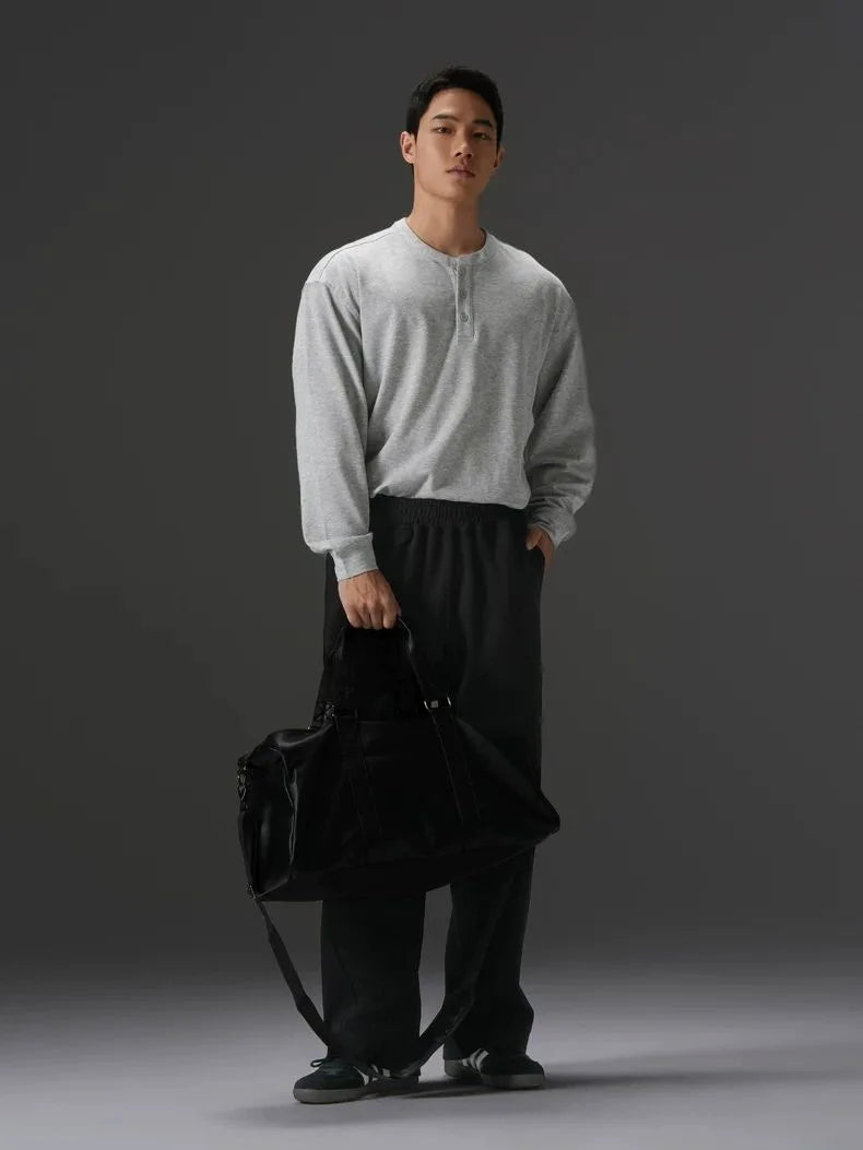 Hot sell Men's Solid Color Blend Sports Pants Elastic Waist Casual Loose Jogging Trousers for Daily Wear And Running