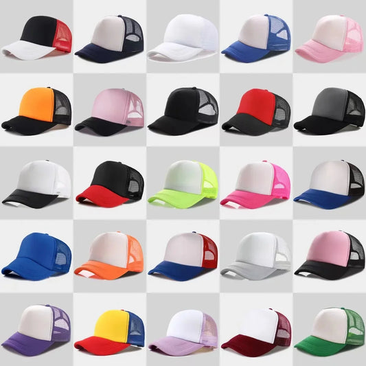 Unisex 5 Panel Trucker Hat For Adult Summer Net Baseball Cap Men