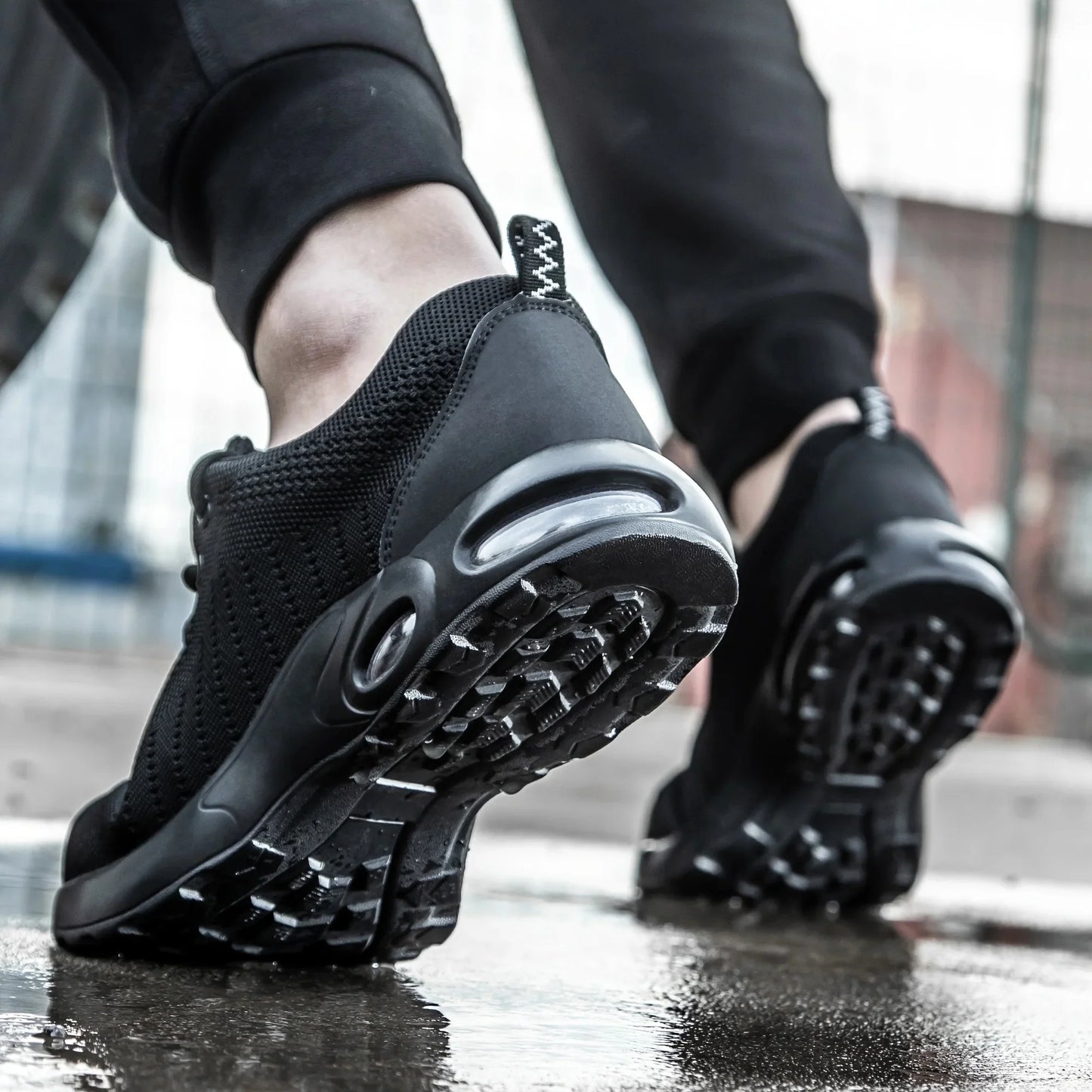 Summer Air Cushion Work Safety Shoes For Men Breathable Work Sneakers Steel Toe Shoes Anti-puncture Safety Protective Shoes