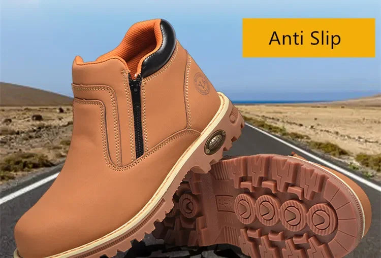2025 Work Shoes for Men Waterproof Safety Shoes Man Anti Spark Leather Boots Man Anti Puncture Anti Slip Welder Shoe