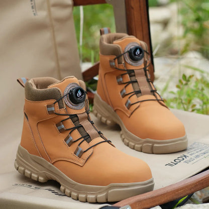 New Rotating Button Safety Shoes for Men Steel Toe Sneaker Non Slip Work Shoes Man Puncture Proof Protective Work Safety Boots