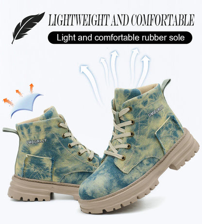 2025 New Fashion Women's Safety Shoes Smashing Steel Head Puncture Proof Kevlar Street Outdoor Light Women's Work Boots