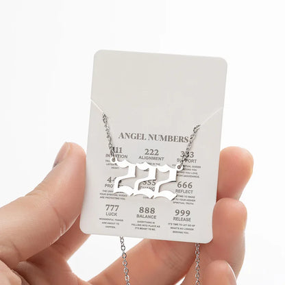 Stainless Steel Angel Number Lucky Numbers Necklaces 111 222 333 444 555 777 888 999 666 000 Pendant Necklace Charms Jewelry