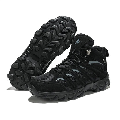 New Men High Quality Leather Boots Fishing Hunting Sneakers Desert Combat Men's Boots Outdoor Hiking Shoes Ankle Boots Work Safe