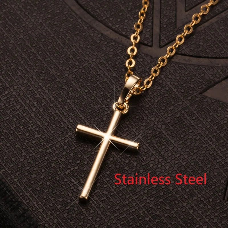 Rotatable Crown Rhinestone Cross Choker Necklace Earrings Rings for Women Minimalist Cross Chain Christian Jewelry Prayer Gift
