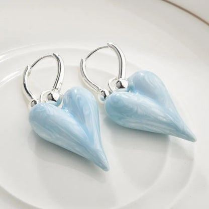 Fashion Jewelry Sweet Korean Temperament Heart Earrings For Women Party Gifts Simply Design Ear Accessories 2025 Trend New