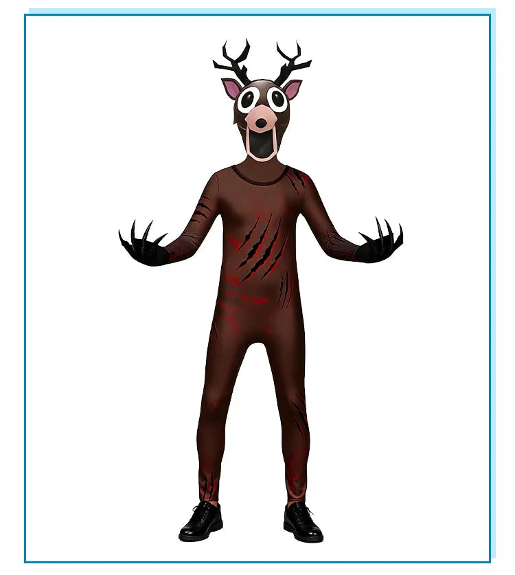 99 Nights In The Forest Deer Kids Cosplay Costume Animal Deer Owl Cosplay Jumpsuit  Halloween Party Costumes for adult childre