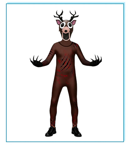 99 Nights In The Forest Deer Kids Cosplay Costume Animal Deer Owl Cosplay Jumpsuit  Halloween Party Costumes for adult childre