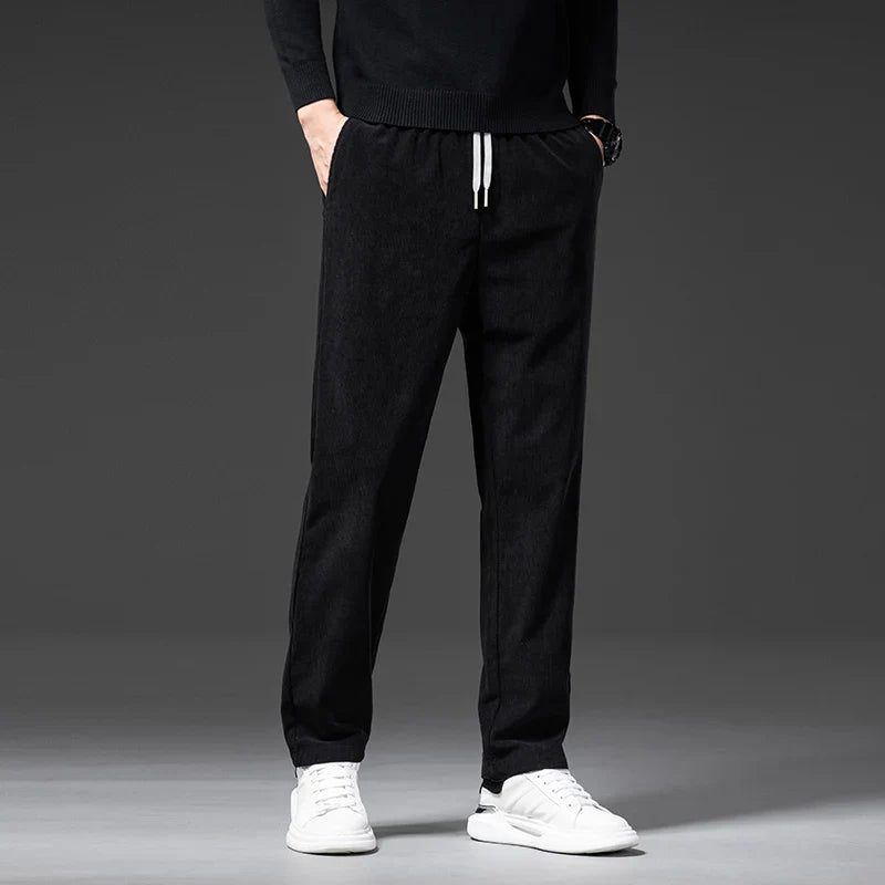 Men's Corduroy Straight Casual Pants Spring Autumn Business Leisure Fashion Trousers Regular Fit Male Pants Brand Clothes