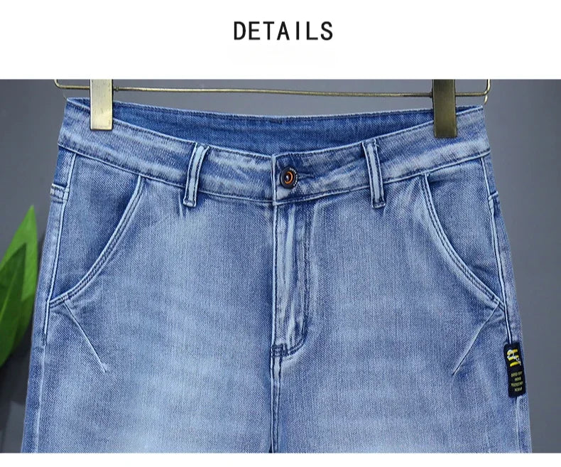 Men's Straight Casual Denim Shorts Simple Solid Cargo Slim Jeans Comfortable Breathable Bermuda Short Pants Summer 2025 Y2K