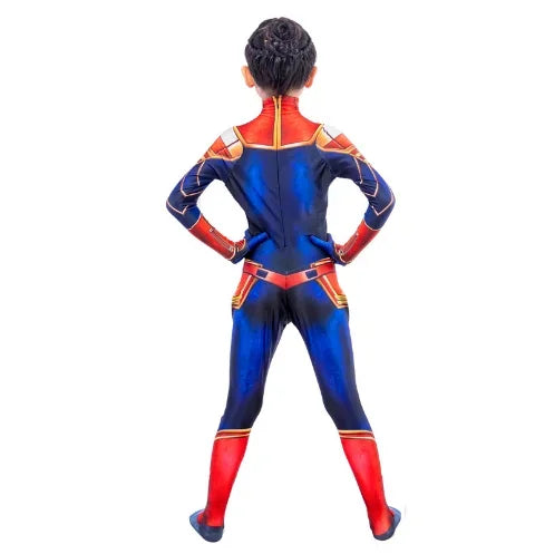 Movie Captain  Cosplay Costume Women Superhero Cos Stage Jumpsuit Halloween Carnival Role Play Party Zentai  Kids