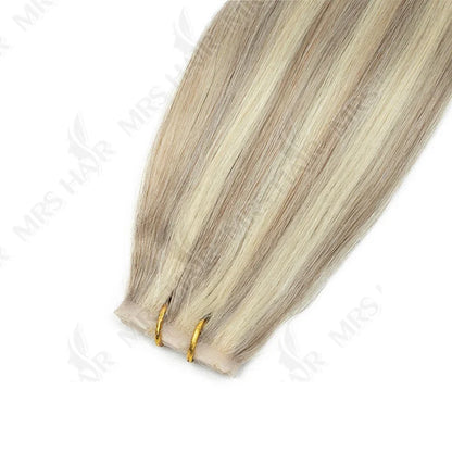 Invisible Hole Flat Pu Tape Human Hair Twin Tabs 25cm Long Tape PU Weft Real Human Hair No Glue Microlink Application 40-50g