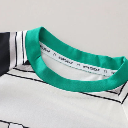 2026 Adorable Children Clothing Outfit Kids Boys Sets Summer 1-5Y Baby Boys Cotton Striped Shark Print T-Shirt and Denim Shorts