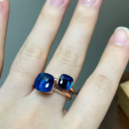 Classic and Petite Ring Set for Women Colorful Cyrstal Fashion Jewelry Gift Vanlentine's Day