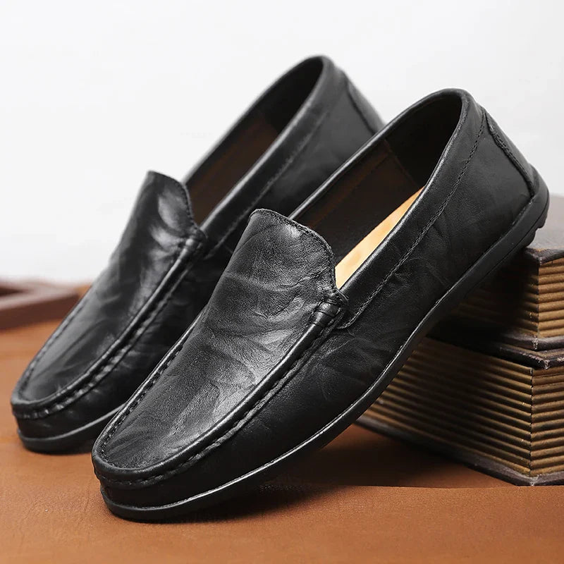 Genuine Leather Men Shoes Casual Luxury Brand Men Loafers Italian Moccasins Breathable Slip on Men Driving Shoes Chaussure Homme