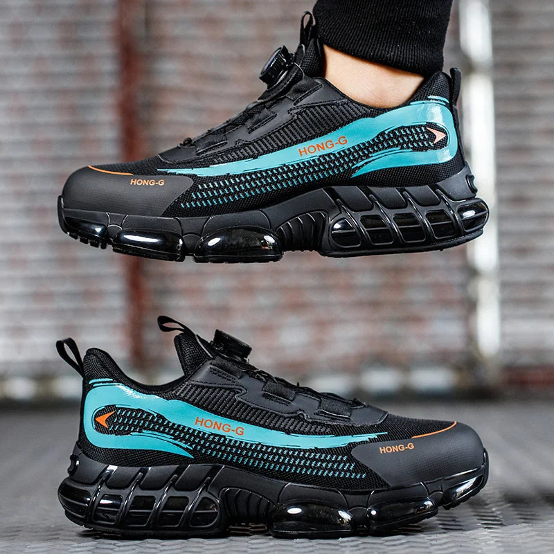Men's Safety Shoes Air Cushion Protection Safety Boots Fashionable Casual Shoes Breathable Odor Protection Men's Work Shoes