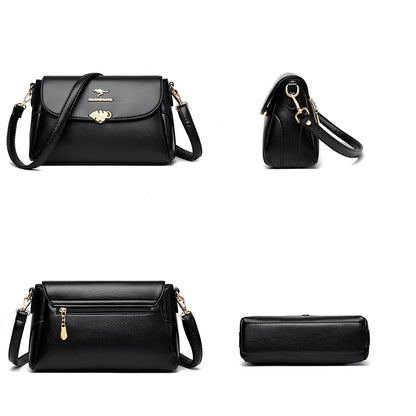 Women Bag Fashion Shoulder Bag Quality PU Leather Elegant Flap Retro Female Messenger Classic Multiple Pockets Crossbody Handbag