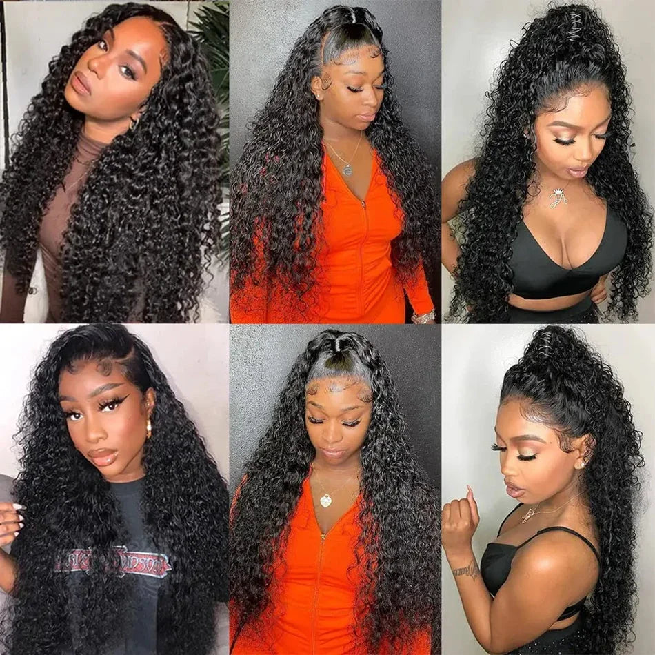 Human Hair 13x6 HD Kinky Curly Lace Frontal Wigs Deep Curls Brazilian 13X4 Closure Wear And Go Wigs Isee Glueless Ready To Wear