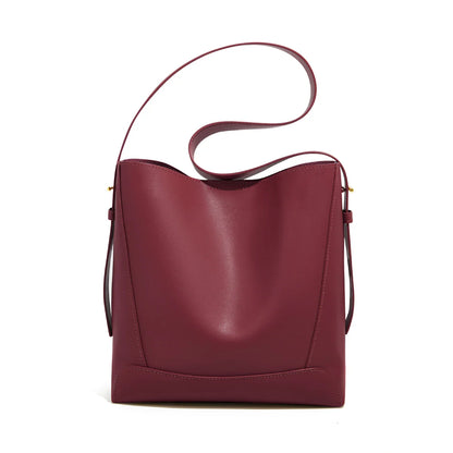 Lady Women Hobo Bucket Bag Split Leather Fashion Shoulder Bags Large Capacity Handbag Wide Adjustable Strap Female Bags