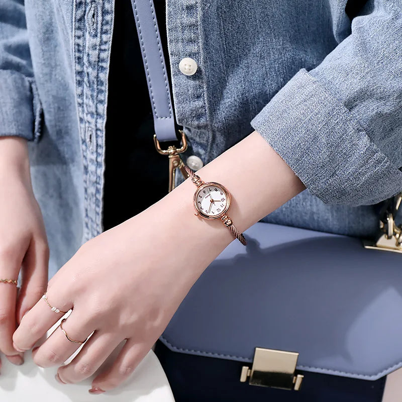 Women Bracelet Watch Retro Gold Bangle Women Watches Stainless Steel Retro Ladies Quartz Wristwatch Clock Dress Watch