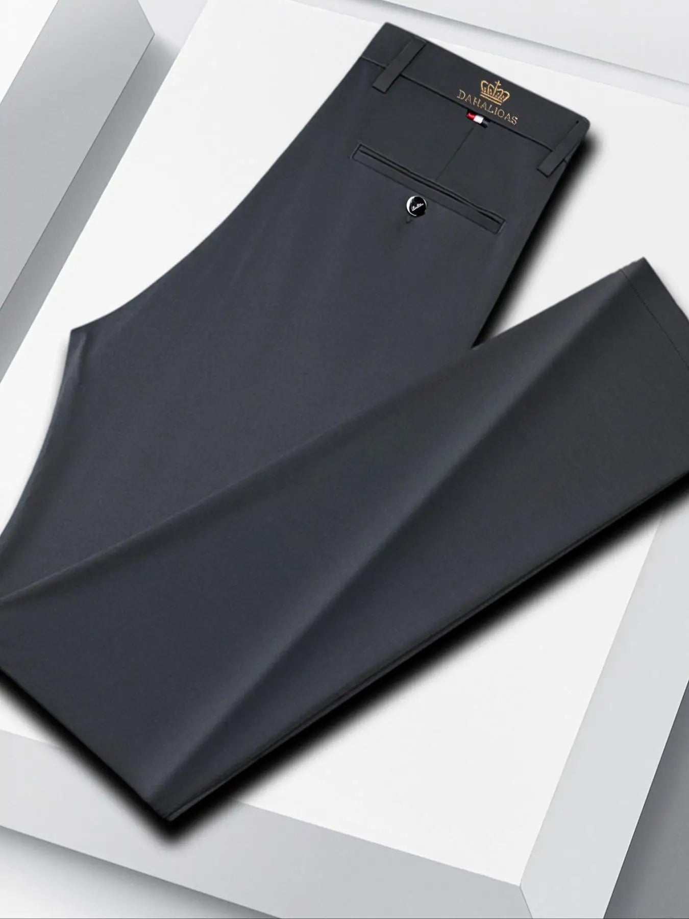 Premium Men's Stretch Business Pants – Slim Fit Solid Color Formal Trousers for All-Day Comfort & Professional Style