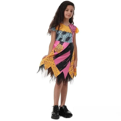 2026 Meninas Horro Antes do Natal Sally Vestido de Cosplay de Halloween Festa Fantasia Infantil Meninos Jack Roupas Góticas