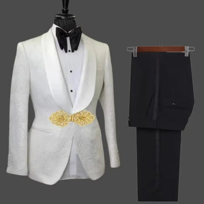 Four Buttons Groomsmen Black Tuxedos Peak Lapel Men Suits Wedding 2 Piceces ( Jacket + Pants + Bow Tie ) D519