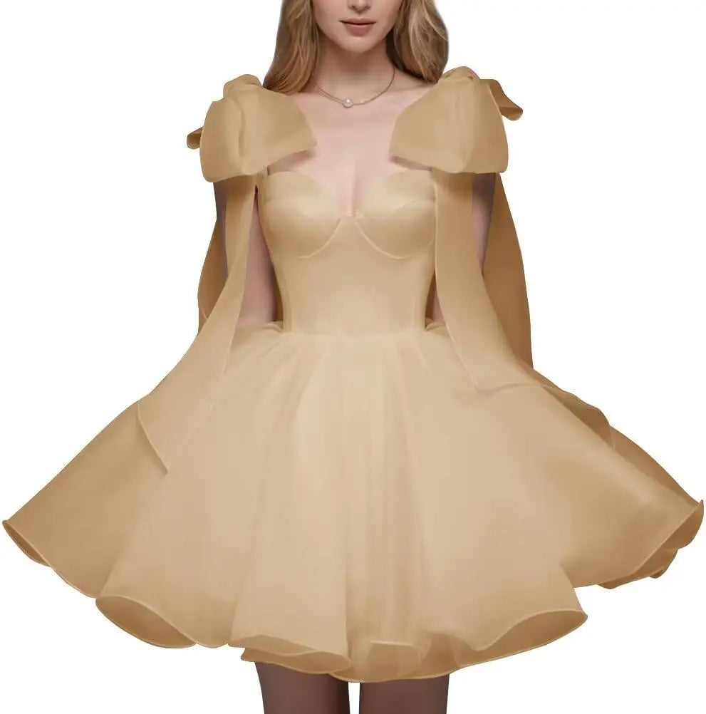 Short Wedding Dresses for Bride Organza Sweetheart 2026 Ball Gown for Women Puffy Homecoming Dresses Party Evening Dresses