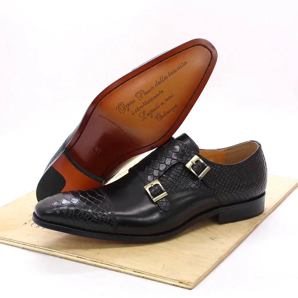 Sapatos Sociais Masculinos de Couro – Estilo Oxford Formal, Tamanhos 40–47, Preto e Marrom