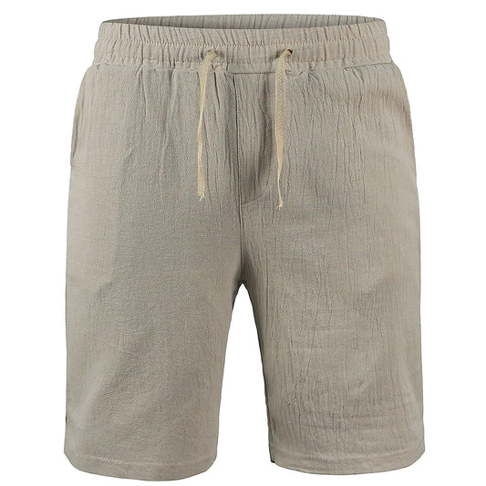 New Men's Cotton Linen Shorts Pants Male Summer Breathable Solid Color Linen Trousers Fitness Streetwear S-3XL